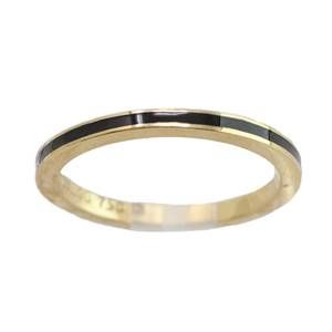 NEW HIDALGO black enamel thin band ring - size 6.5 in gold